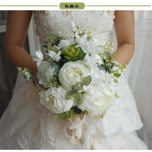European style bride holding flower ball simulation bouquet wedding props display home decor Wedding decoration