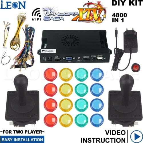 Game Box Arcade Cabinet Diy Kit Pandora Box Saga 14 American Arcade Joystick Wire Led Transparent Illuminated Arcade Button Rgb