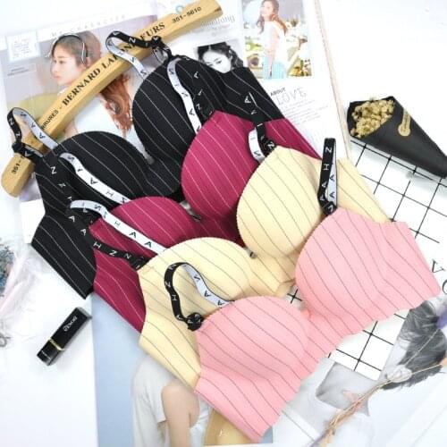 Exquisite style bra Top Cotton Bralette comfortable bra female adjustable shoulder strap bra Sexy Stripe Lingerie Brassiere