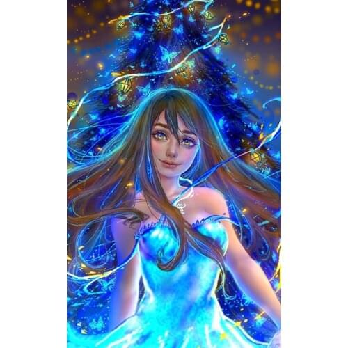 JMINE Div 5D Butterfly Goddess Girl Christmas tree Full Diamond Painting cross stitch kits art Cartoon 3D paint by diamonds
