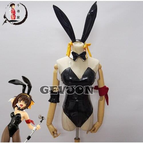 Suzumiya Haruhi No Yuuutsu Cosplay Costume Sexy Black Bunny Girl Jumpsuit Role Play Clothing High-End Custom-Make Any Size