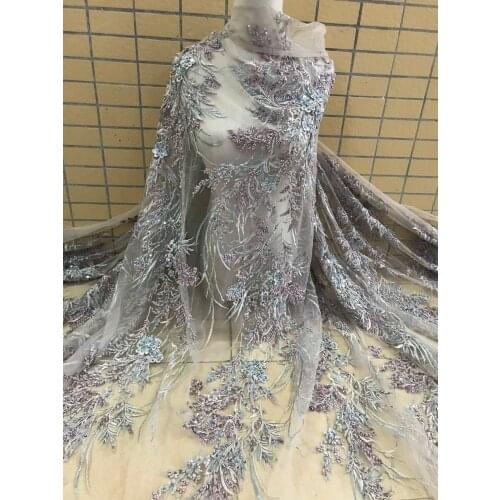 Good looking french lace Fabric with beads J-188885 Beautiful Nigerian Lace Fabric for party dress