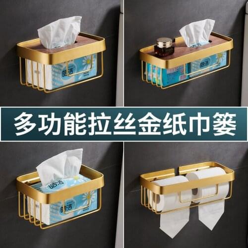 Golden paper towel basket creative toilet toilet tissue box pendant kitchen drain rack paper towel rack