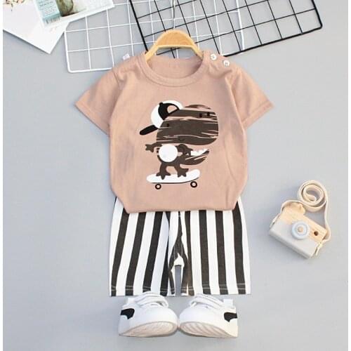 Summer 2020 Hot Style Baby T Shirt Set Girls Casual Short Sleeved Shorts 2 Piece Childrens Clothing