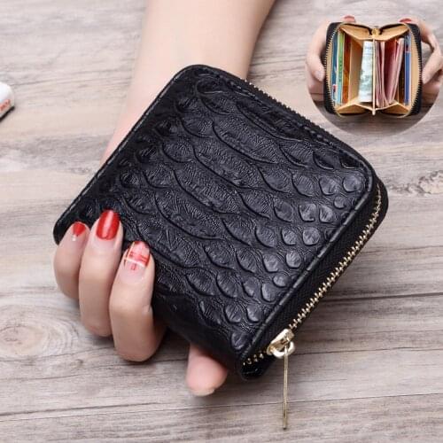 Fashion Crocodile Pattern Womens Wallets Mini Coin Purse Ladies Small Wallet Female PU Leather Zipper Card Holder Wallet