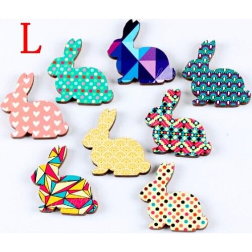 Fashion design Vintage Style Colorful Different geometric Pattern Laser Cut wood Rabbit wooden DIY brooch Necklace (WK-L)