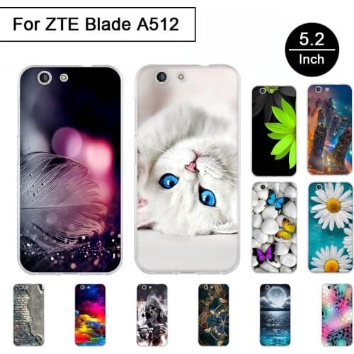 Painted Pattern Shells For ZTE Blade A512 5.2 inch Soft Silicon Case Back Phone Cover For ZTE Blade A512 Cartoon TPU Cute Cases