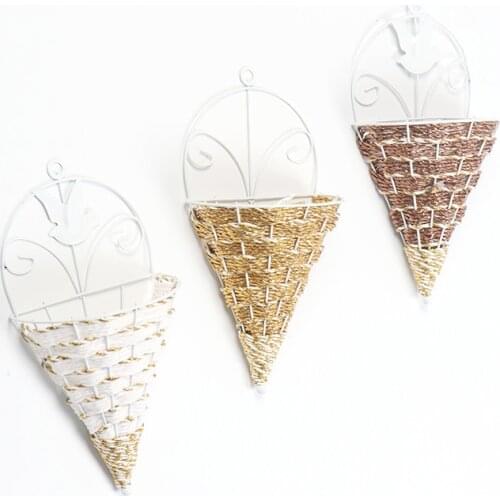 Home Art Flower Pots Wall Hanging Green Plant Wall Conical Shape Hanging Planter Pot Flower Holder Ornament