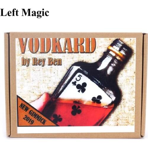 2019 New Arrivals Vodkard by Rey Ben (Gimmick and Online Instruction) Card Into Bottle Magic Tricks Illusions Fun Visual Magic