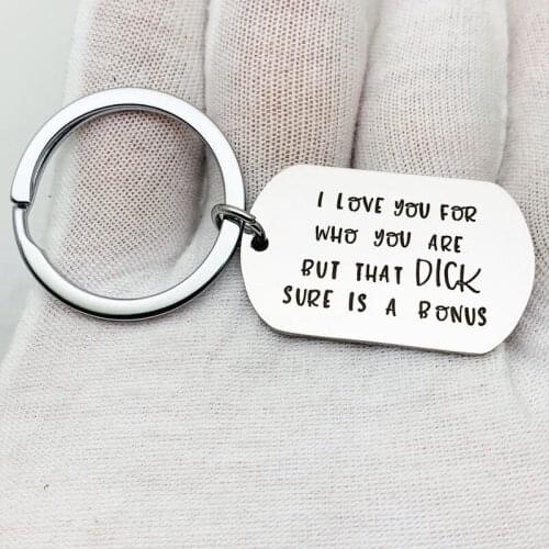 Oeinin Arrtracive Keychain Men I Love You For Who You Are Women Simple Letter Color Key Chain Keychain Alloy Stainless Brelok