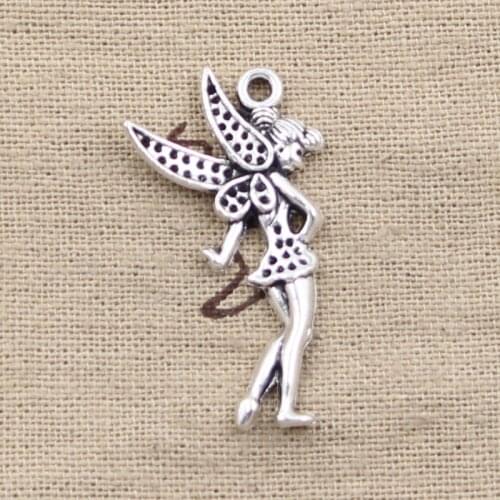 8pcs Charms Angel Girl 33x14mm Antique Tibetan Silver Color Pendant Findings Accessories DIY Vintage Choker Handmade Jewelry