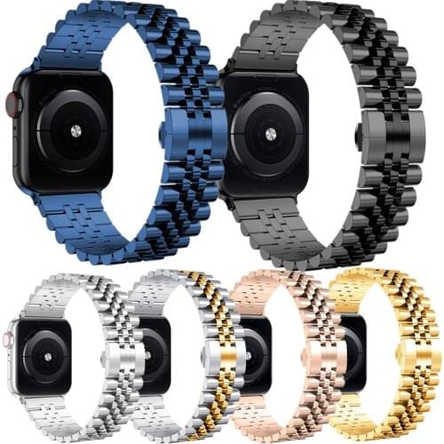 For apple watch series 6 5 4 se band 40mm 44mm for iwatch 3 42mm 38mm strap Solid Stainless Steel bracelet Business watchband