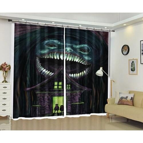 Haunted house design Luxury 3D Window Curtains Living Room Hotel Bedroom decorate Tapestry Drapes Cortina Rideaux pillowcase