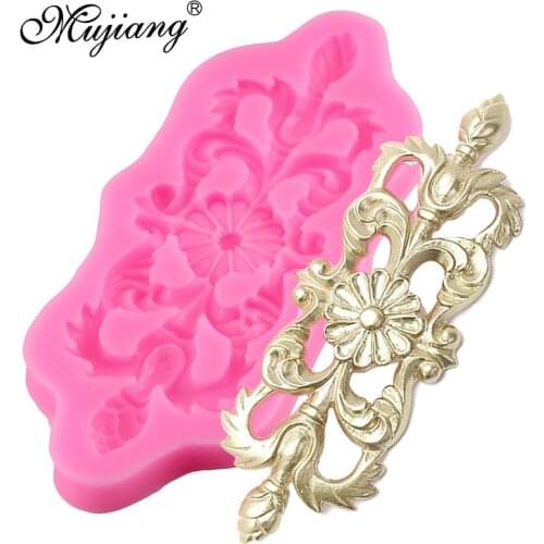 Floral Flourish Leaf Scroll Silicone Mold Cake Tooper decoration Fondant Molds Cookie Baking Chocolate Candy Polymer Clay Mould