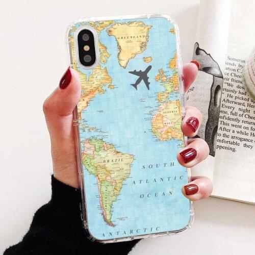Silicone Cover Bag Hot World Map Travel Airplane For Samsung Galaxy A3 A5 A7 A9 A8 Star Lite A6 Plus 2018 2015 2016 2017