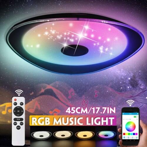 110-220V 45cm RGB LED Ceiling Lights APP bluetooth Speaker Music Light Bedroom Lamp Dimmable Smart Ceiling Lamp+Remote Control