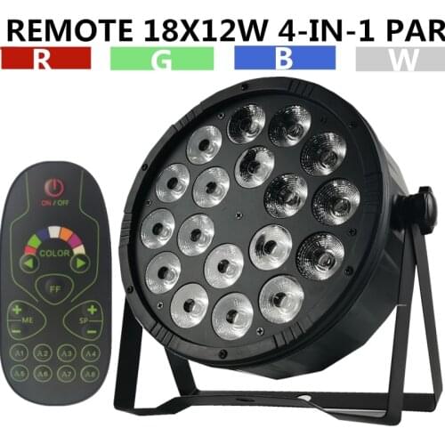 REMOTE 18X12W RGBW LED PAR Light/ disco light dmx512 control LED wash light stage professional dj equipment 100% new