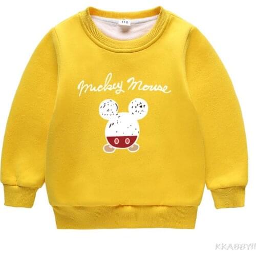 Disney Mickey Mouse Hoodie Cartoon Print Baby Girls Sweatshirts Childrens Clothes Girls Boys Pullovers Outwear