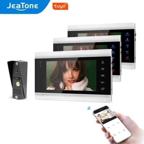 Tuya 7 Inch WiFi Smart Video Door Phone Intercom System with 720P AHD Wired Doorbell Camera Home Security Record Remote Unlock