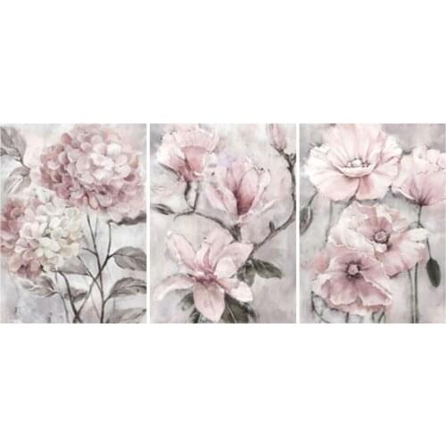 Yujohom Fantasy Pink Flower DIY 5D Diamond Painting Embroidery Peony,Stitch Cross,3D,Diamond Mosaic,Triptych,Home Art Rhinestone
