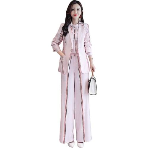 Blazer+Shirt+Bell Bottom Woman Business Casual Suit Office Lady Wide Leg Pant Suits for Women 3 Piece Sets Elegant Trouser Suite