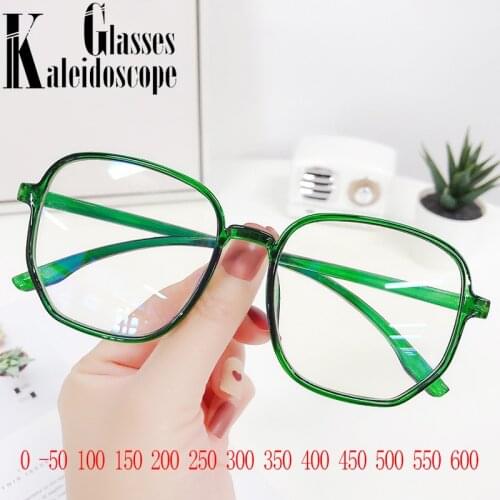 -1.0 1.5 2.0 2.5 3.0 3.5 4.0 Trend Finished Myopia Glasses Men Women Oversized Eyeglasses Fashion Frame Vintage Designer