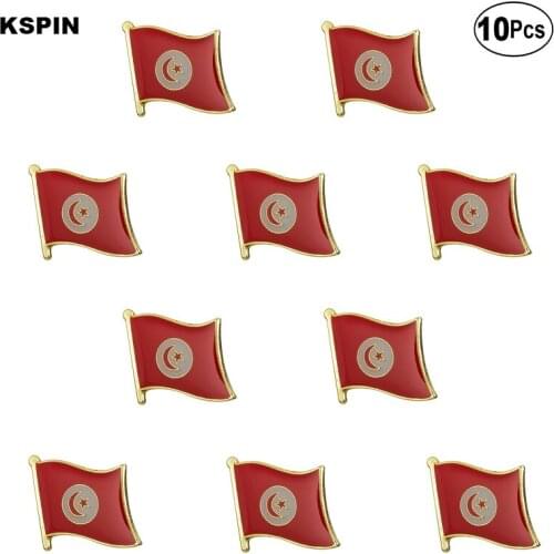 Tunisia Flag Lapel Pin Flag badge Brooch Pins Badges 10Pcs a Lot