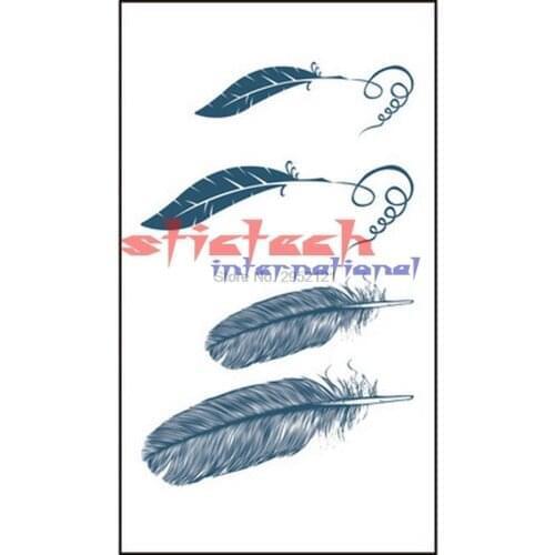 By dhl or ems 1000 pcs Waterproof Temporary Tattoo Sticker Female And Male Couple Models Feather Pattern Of Small Fresh Tattoo