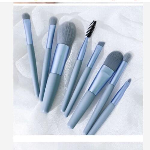 2021 new fashion 8 piece makeup brush set eye shadow concealer contour powder eyebrow lip highlight brush soft makeup portable