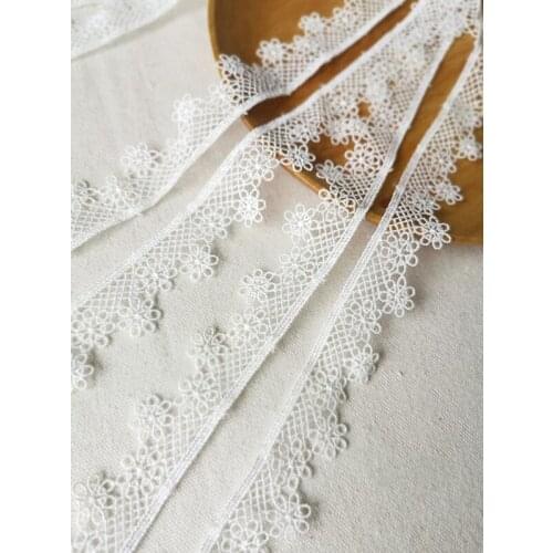 3 Meters/lot 2.5cm Off White Water Soluble Lace Polyester Lace Trim Lace Fabric Lace Dress Accessories Free Shipping