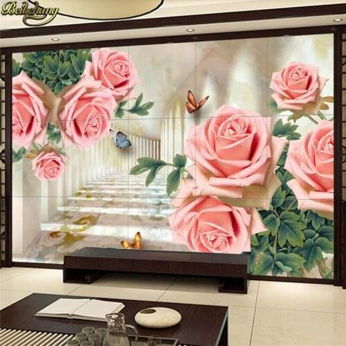 Beibehang papel de parede 3d Rose vine wallpaper for wall photo mural living room bedroom TV background marble wall paper roll