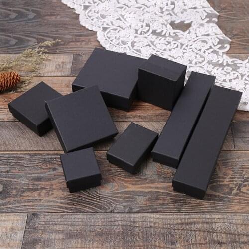 5pcs Black kraft paper gift box Multi-function necklace jewelry ring watch packaging boxes