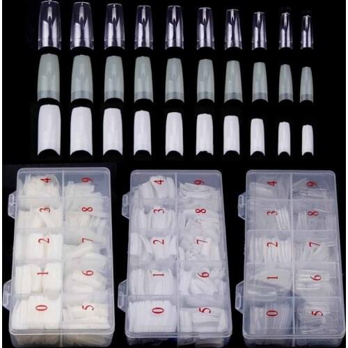 500pcs/box Fake Nail Artificial Long Ballerina Clear/Natural/white False Coffin Nail Art Tips Cover Manicure With Transparen Box