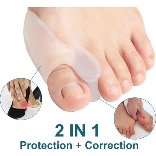6pcs Hallux Valgus Silicone Gel Big Toe Separator Spreader Overlapping Foot Pain Relief Corrector Thumb Cushion Concealer D3502