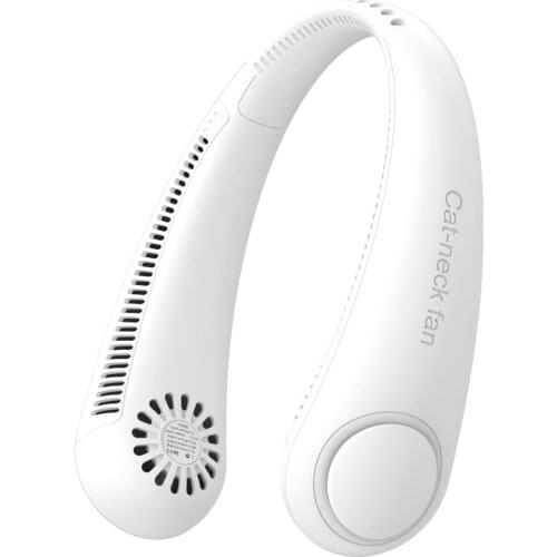 Leafless hanging neck fan usb charging lazy mute mini student hanging neck small fan