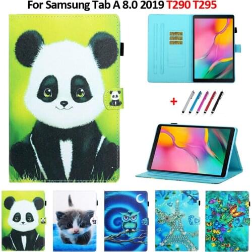 Tablet For Samsung Galaxy Tab A 8 2019 Case Cute Panda Leather Card Slots Stand Cover For Galaxy Tab A 8.0 2019 Case T290 T295