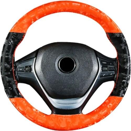 DIY Car Steering Wheel Cover Artificial Leather Soft and comfortable Contains needles and threads 5 colors to choose from