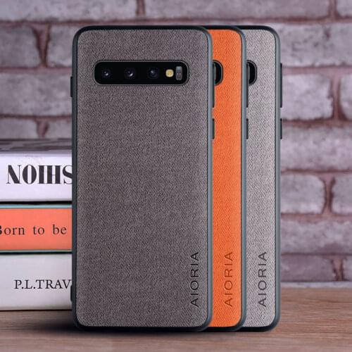 Case for Samsung galaxy S10 Lite S10E S10 Plus 5G coque Luxury textile Leather skin soft TPU hard PC cover for samsung S10 case