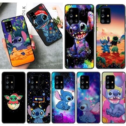 Disney Cartoon Stitch For Samsung A72 A52 A02 A32 A12 A42 A51 A91 A81 A71 A41 A31 A21 A01 S Black Phone Case