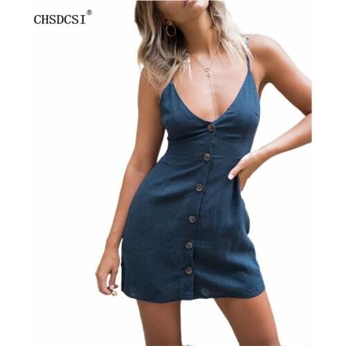 Летние платья на пуговицах CHSDCSI China At AliExpress