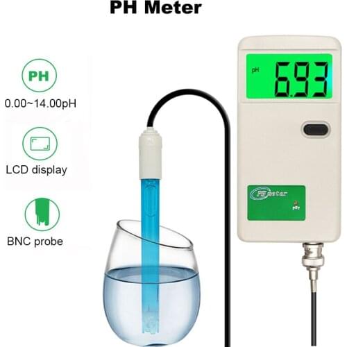 Digital PH Meter High Precision Acidimeter Pool Aquarium Drink Water Quality Tester LCD Display BNC Replaceable Probe PH Tester