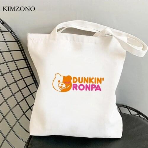 Danganronpa shopping bag cotton recycle bag bolsas de tela shopper canvas grocery bag foldable string cloth fabric custom