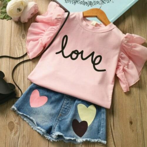 Children Clothing 2019 Summer Toddler Cute Girls Cotton T shirt+Shorts 2pcs Outfits Girls Tracksuit Suit For Girls Clothing Sets