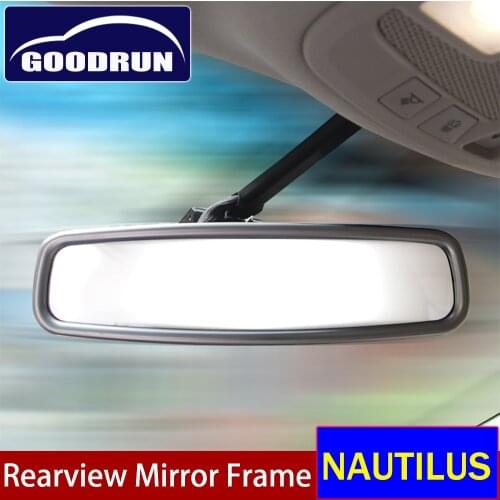 For Lincoln NAUTILUS Inside Rearview Mirror Frame Auto Interior Styling Metal Cover Trim Sticker Accessories