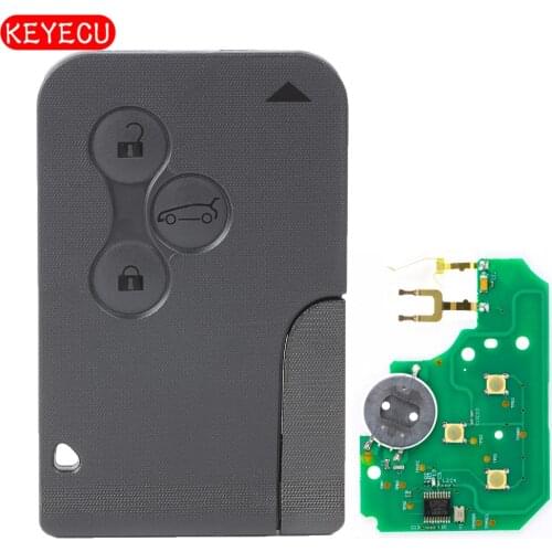 KEYECU 433MHz PCF7947 Smart Remote Key Fob 3 Button for Renault Megane Scenic Clio 2003-2008