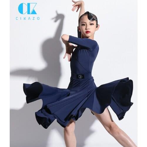 Latin Dance Dress for Kids New Dance Dress Ballroom Salsa Dance Costume Dancer Outfit Summer Black Dance Costume Leotard 2021