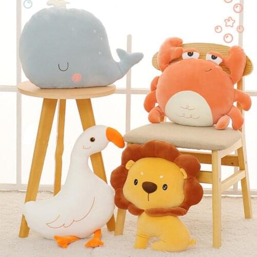 Cute Animal Shape Plush Cushion for Home Decor Kid Soft Stuffed Animal Doll Toys PP Cotton Stuffed Doll Gifts for Girlfriend Kid