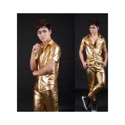 Singing gold Short sleeve shirt slim fit men shirt camisa masculina mens dress shirts men clothes imported clothing Customizable