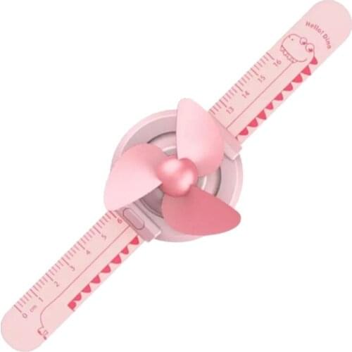 New Cute Cartoon Mini Cooling Fan Usb Rechargeable Silicone Ruler Watchband Gadgets Cool Summer Watch Fan 514#2
