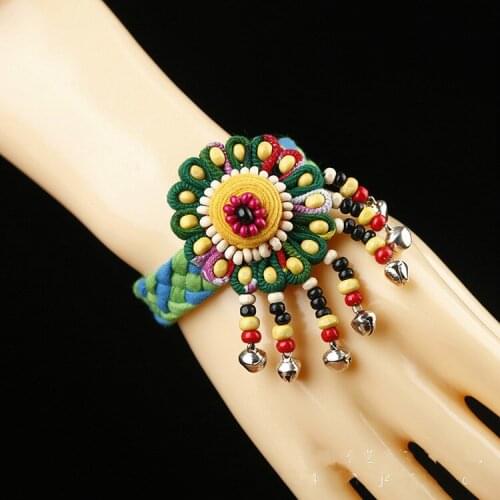 Original ethnic bracelet hand-knit national wind fabric bracelet bead